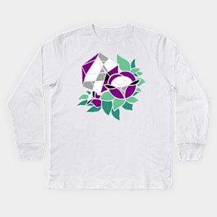 Pretty Poly Rose Aegosexual Pride Kids Long Sleeve T-Shirt